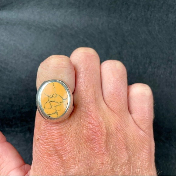 Yellow Stone 925 Silver Ring - Picture 2 of 3